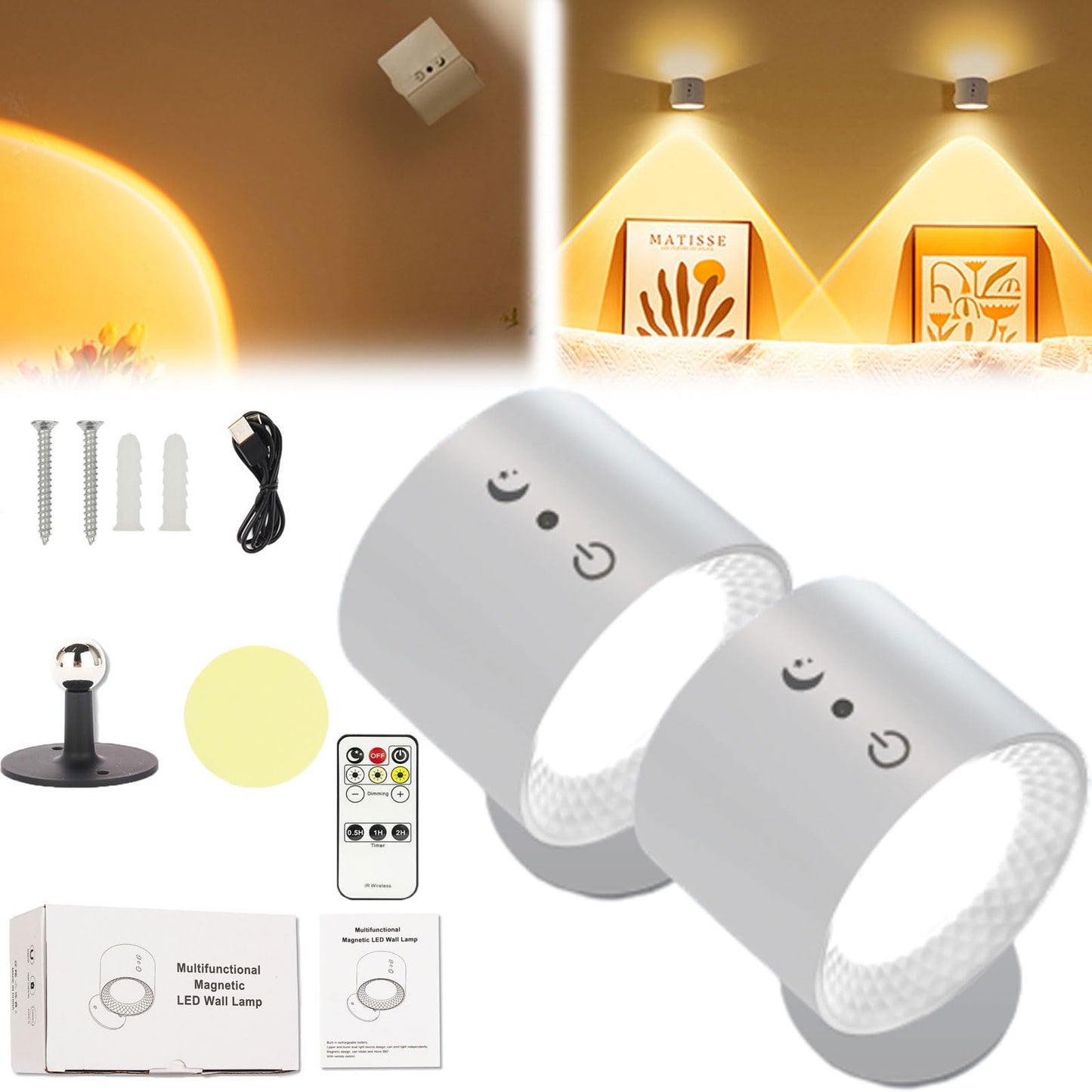 💡✨ LUZ LED RECARGABLE PARA PARED ✨💡